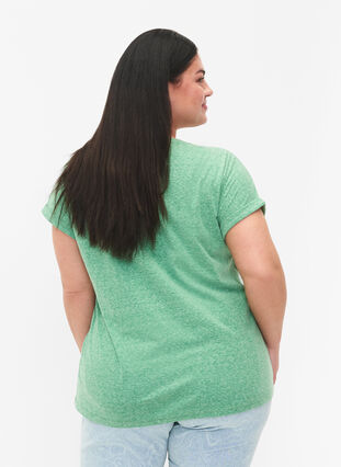 Meleret t-shirt med korte ærmer, Jolly Green Mél, Model image number 1