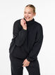 Bluse med turtleneck i modalmix, Sort, Model image number 0