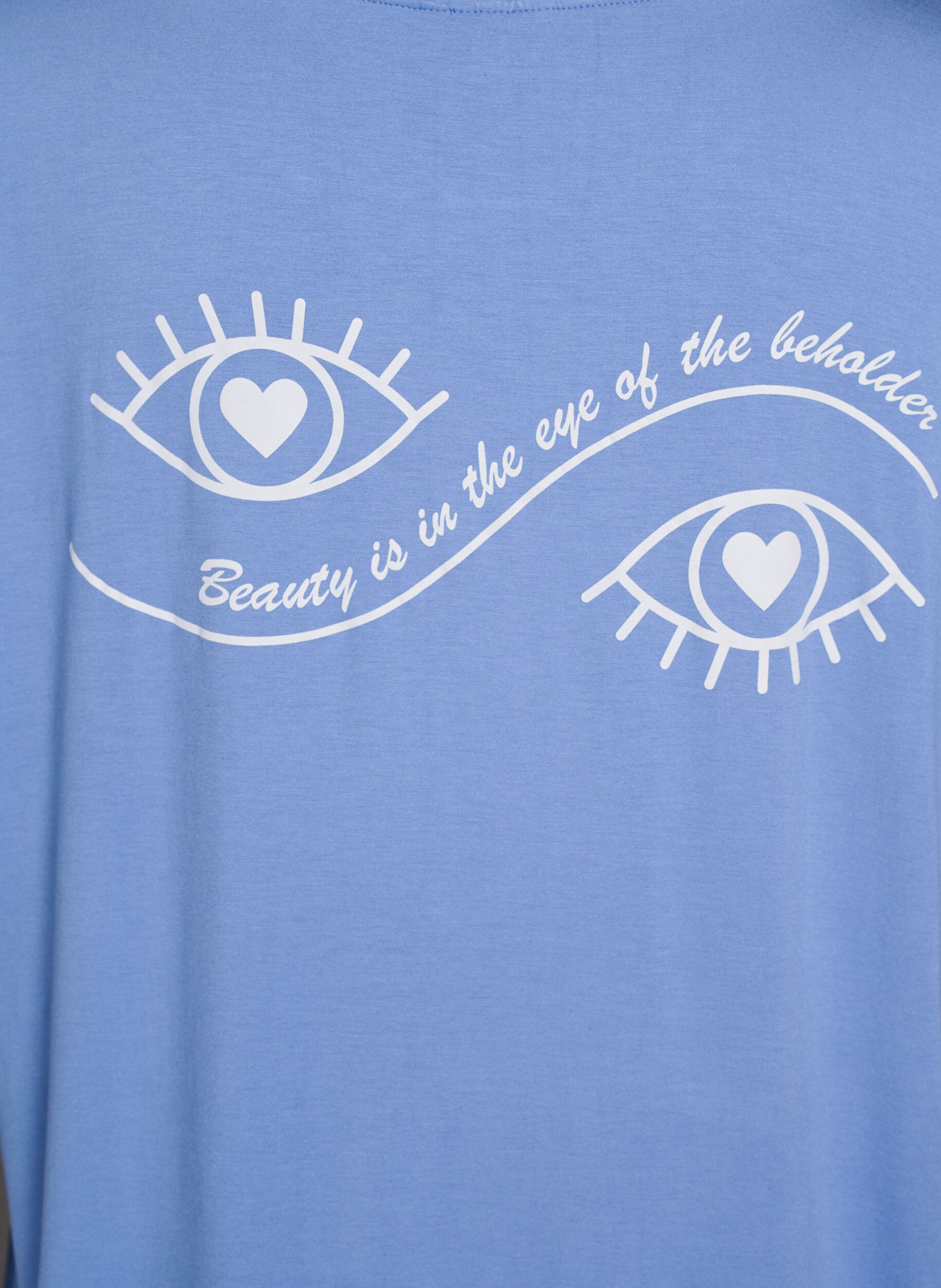 Zizzi L&oslash;s viskose nat t-shirt, Bl&aring;, Packshot image number 3