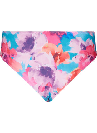 Bikini underdel med print og høj talje , Pink Flower, Packshot image number 1