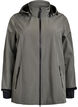 Kort softshell jakke med aftagelig h&aelig;tte, Gr&aring;, Packshot image number 0