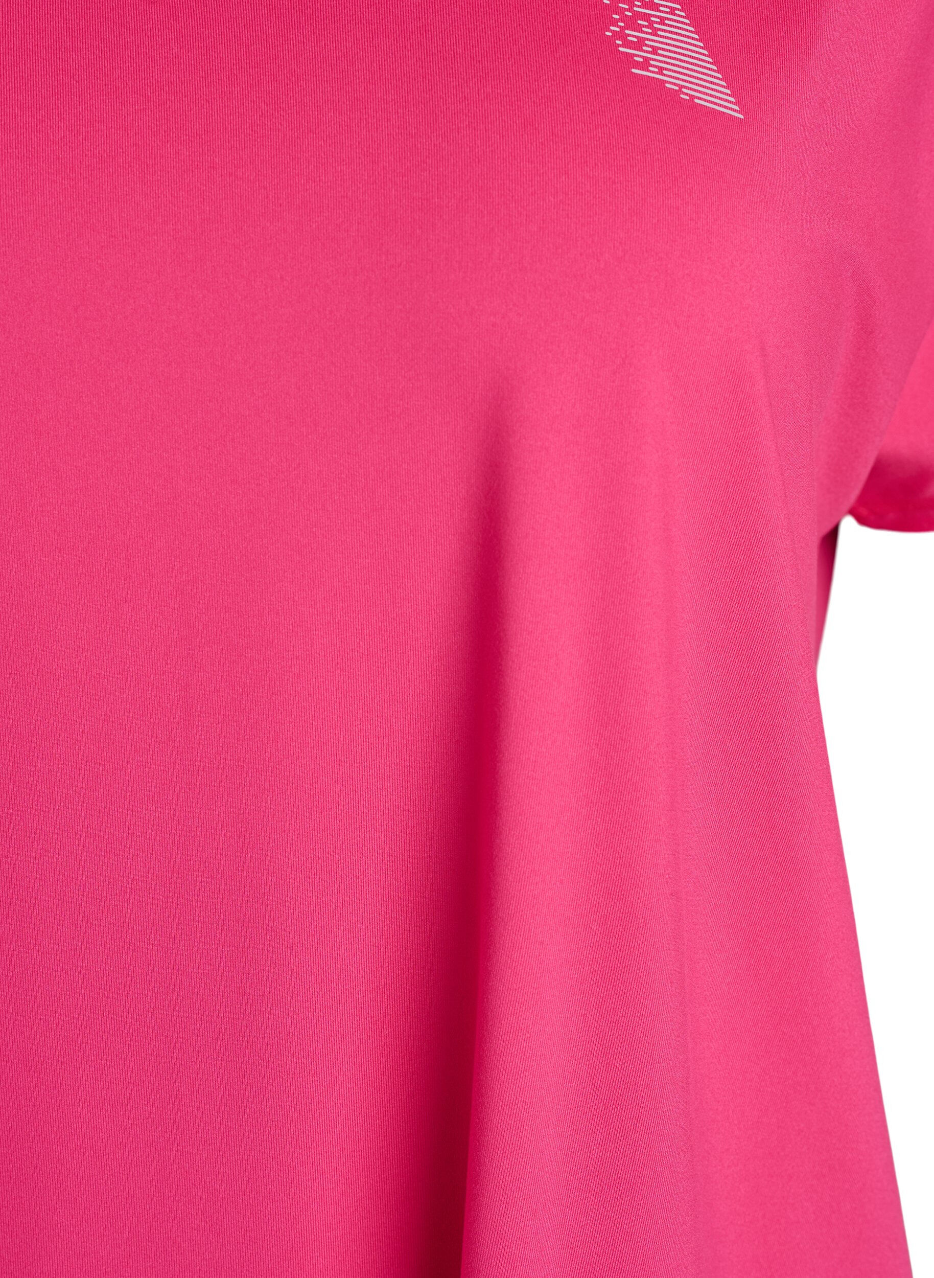 ZizziKort&aelig;rmet tr&aelig;nings t-shirt med v-hals, Lyser&oslash;d, Packshot image number 2