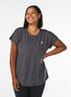 Ensfarvet tr&aelig;nings t-shirt, Gr&aring;, Model image number 0