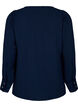 Langærmet bluse med tekstur, Navy Blazer, Packshot image number 1