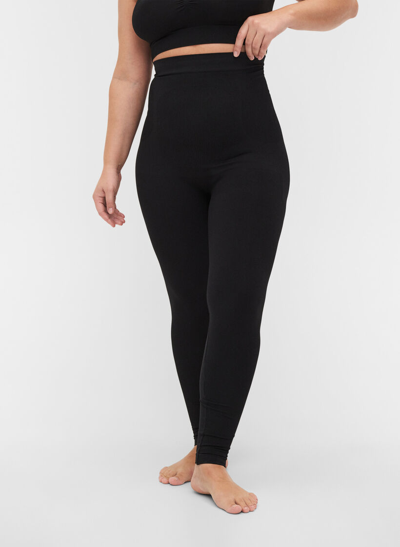 Shapewear leggings med høj talje, Black, Model image number 2