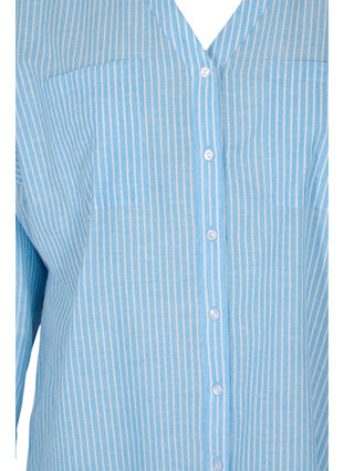 Stribet skjorte i 100% bomuld, Lichen Blue Stripe , Packshot image number 2