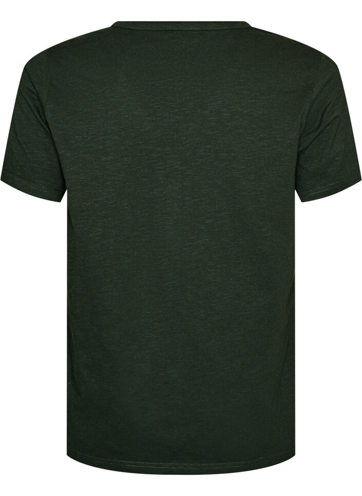 T-shirt med knapdetalje, Gr&oslash;n, Packshot image number 1