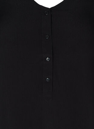 Kortærmet viskose kjole med knapper, Black, Packshot image number 2
