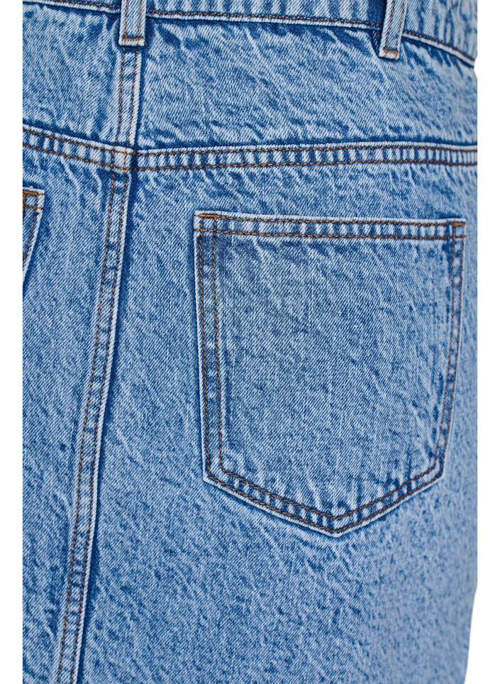 Kort denimnederdel med lommer, Bl&aring;, Packshot image number 3