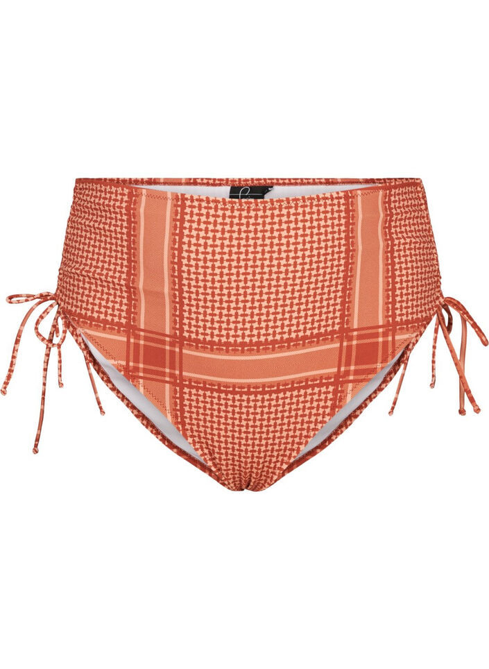Printet bikini underdel med høj talje, Tandori Scarf Print, Packshot image number 0