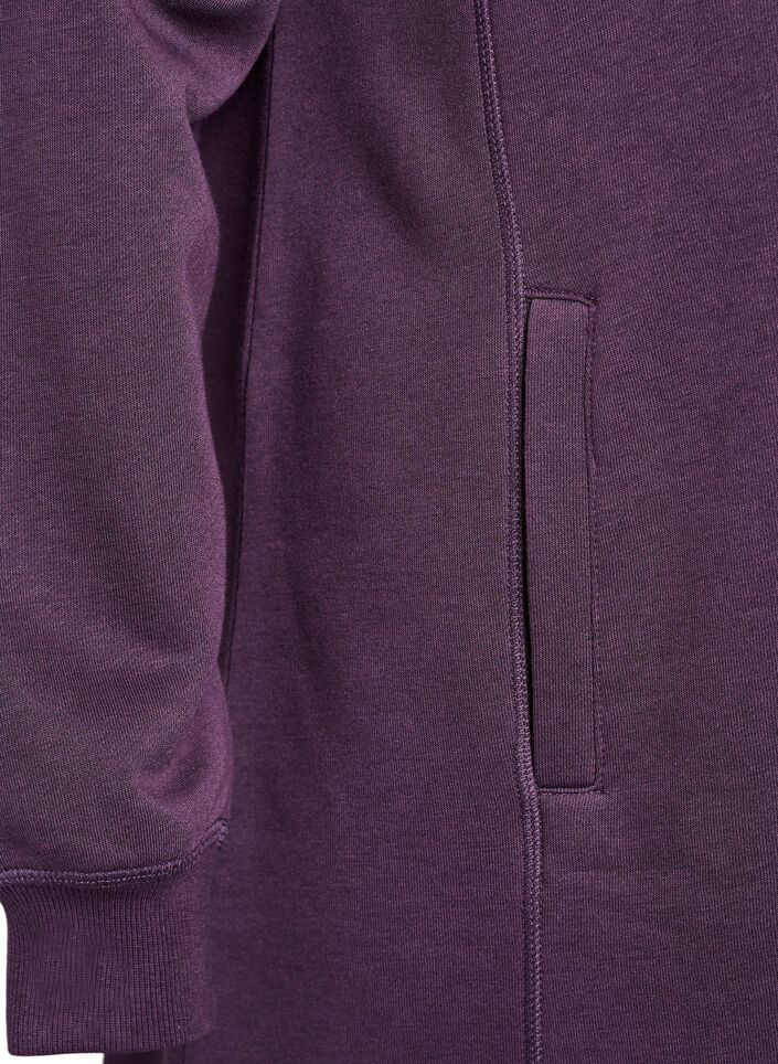 Kort sweatkjole med h&oslash;j krave og lommer, Lilla, Packshot image number 3