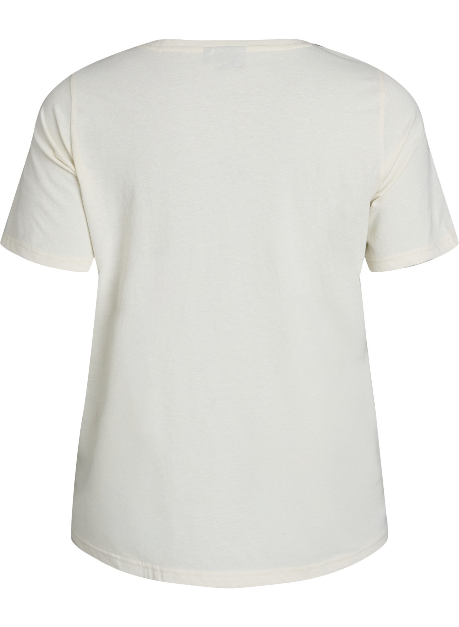 Zizzi T-shirt med motiv, Vanilla, Packshot image number 1