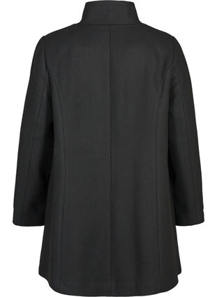 Højhalset jakke med knapper, Black, Packshot image number 1