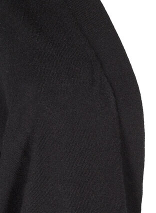 Strikket cardigan med slids og rib, Black, Packshot image number 2