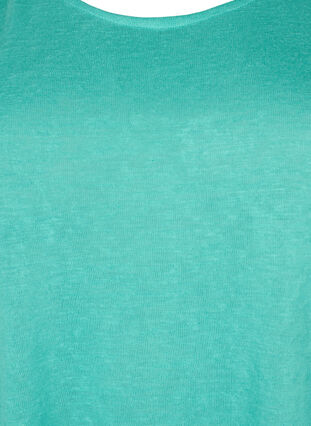 Top med struktur og rund hals, Turquoise, Packshot image number 2