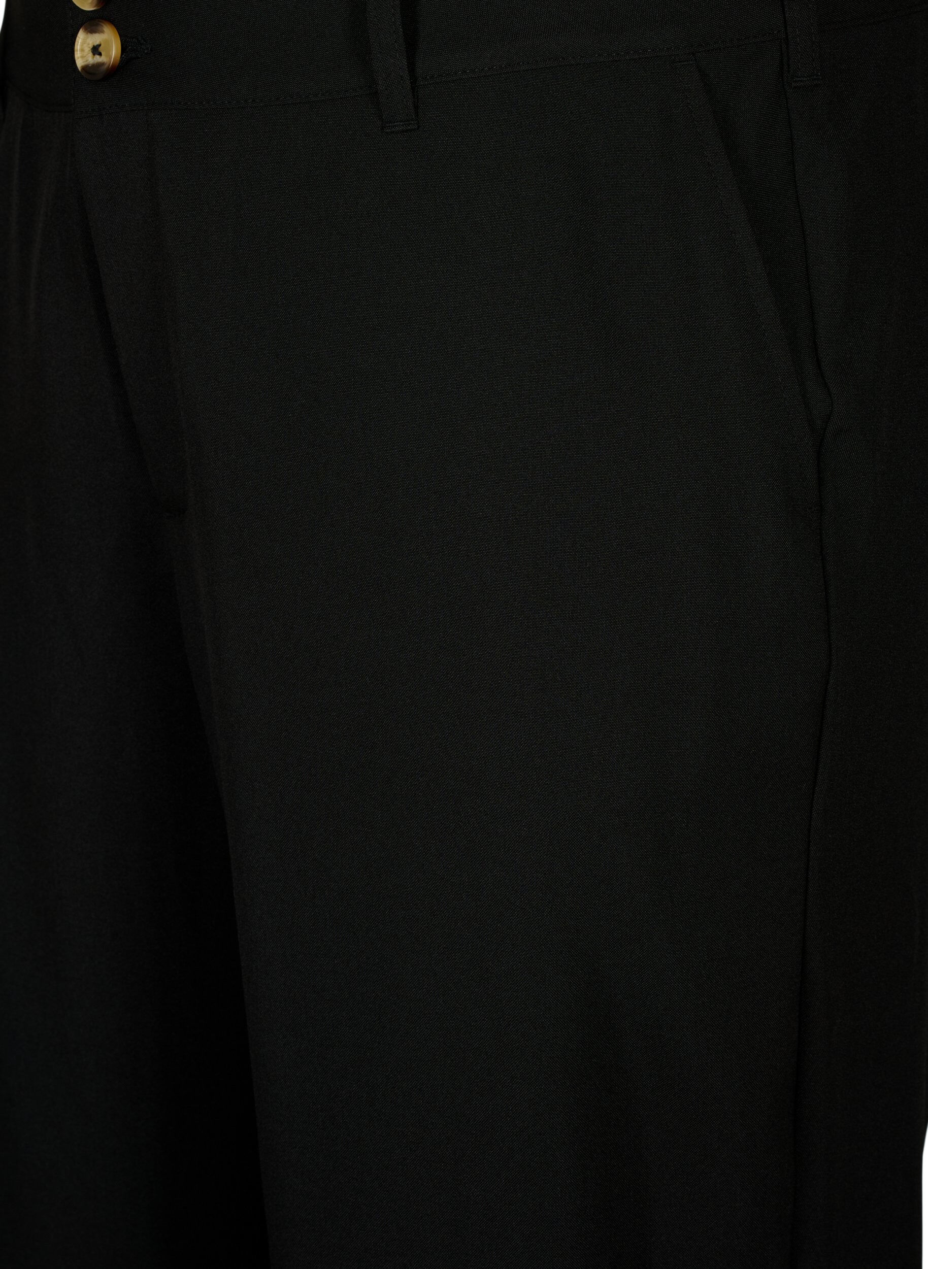 Zizzi H&oslash;jtaljede bukser med opsm&oslash;g, Black, Packshot image number 2