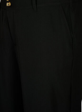 Højtaljede bukser med opsmøg, Black, Packshot image number 2