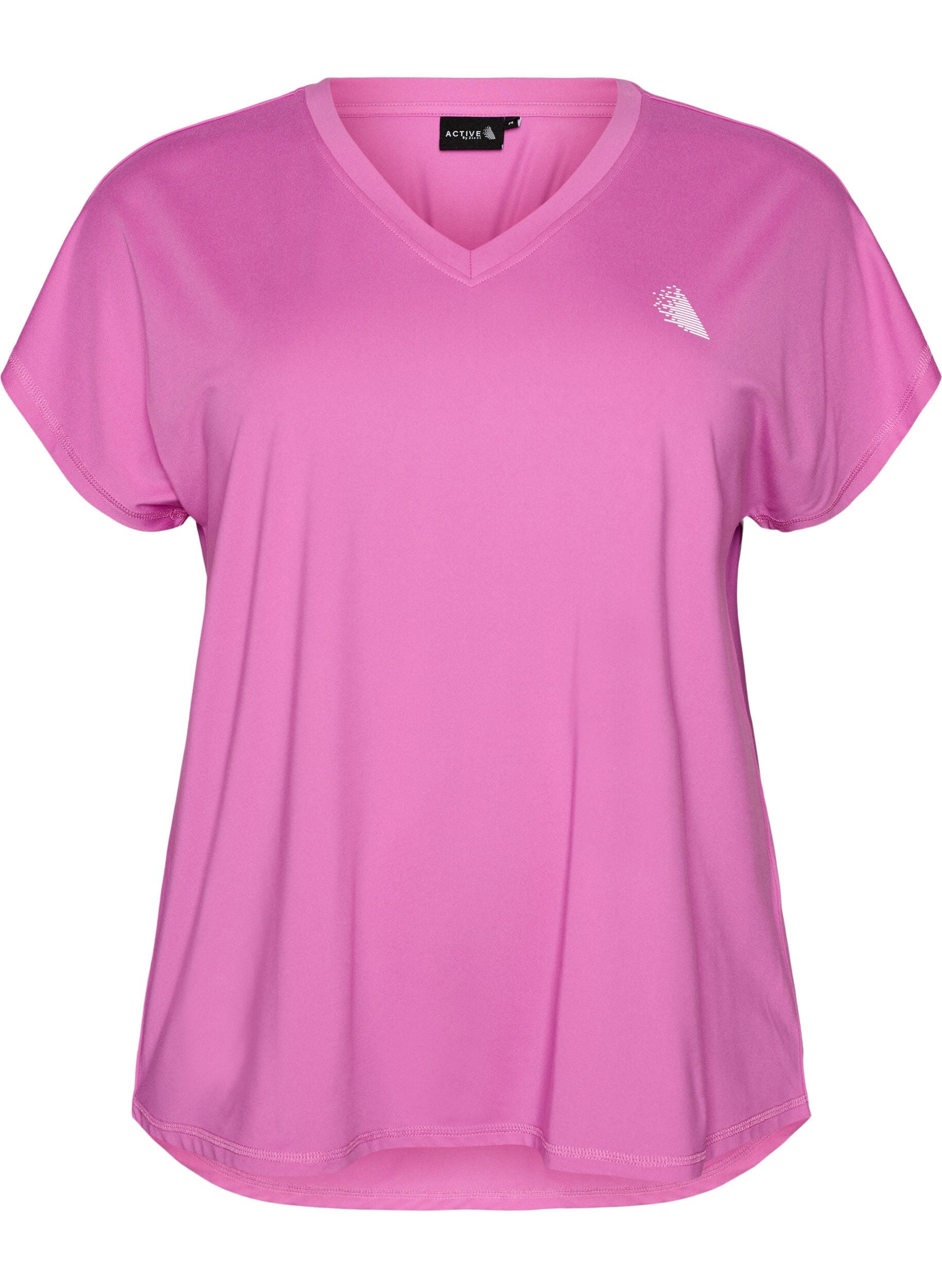 ZizziKort&aelig;rmet tr&aelig;nings t-shirt med v-hals, Lilla, Packshot image number 0