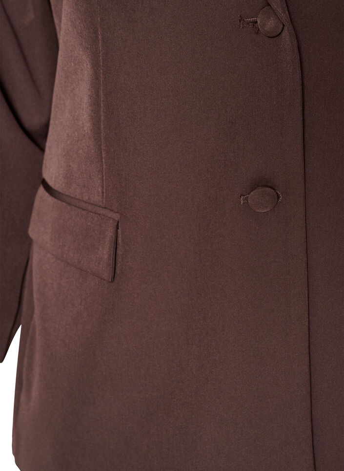 Klassisk blazer med knaplukning, Brun, Packshot image number 2
