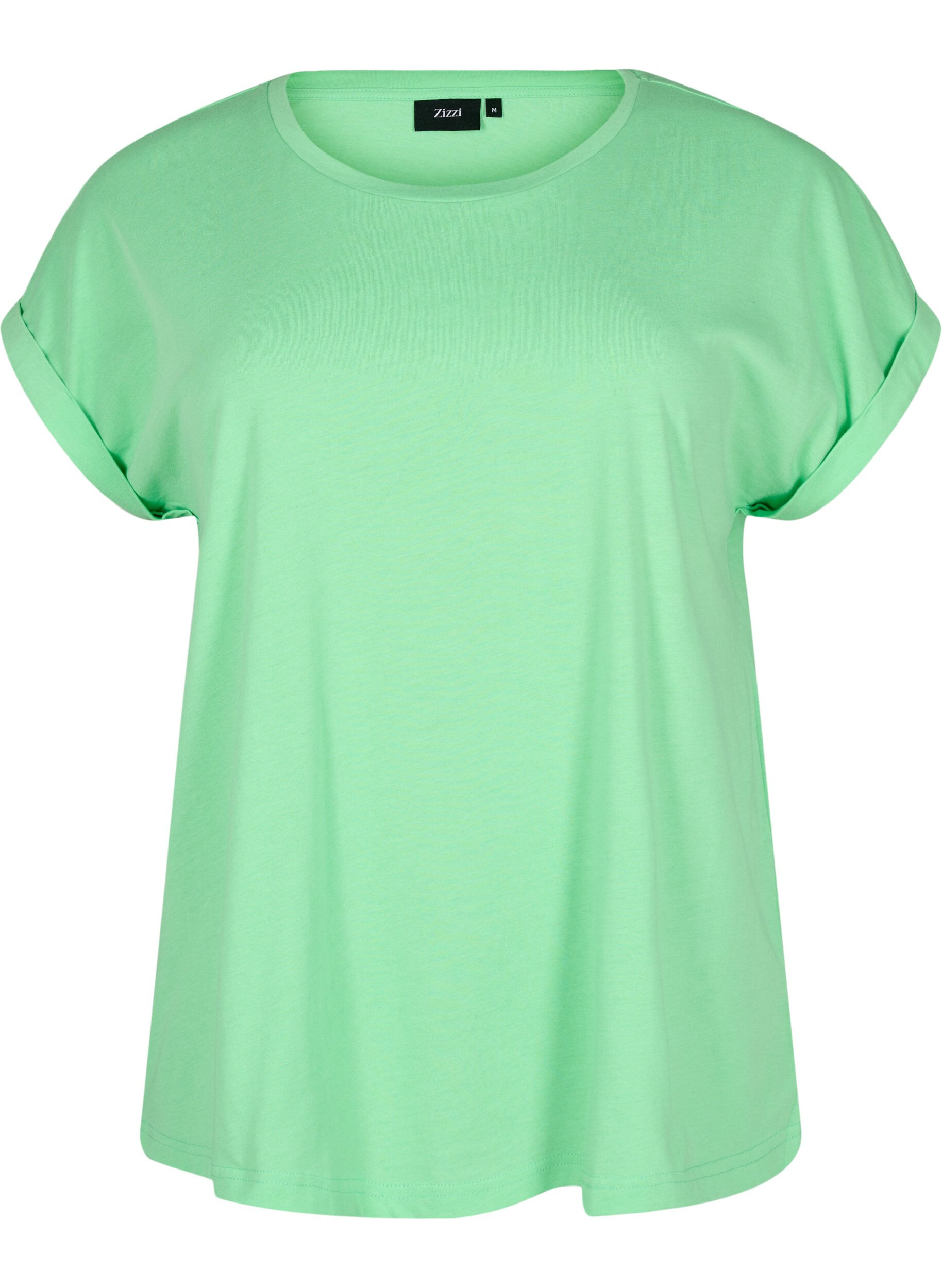 ZizziKort&aelig;rmet t-shirt i bomuldsblanding, Gr&oslash;n, Packshot image number 0