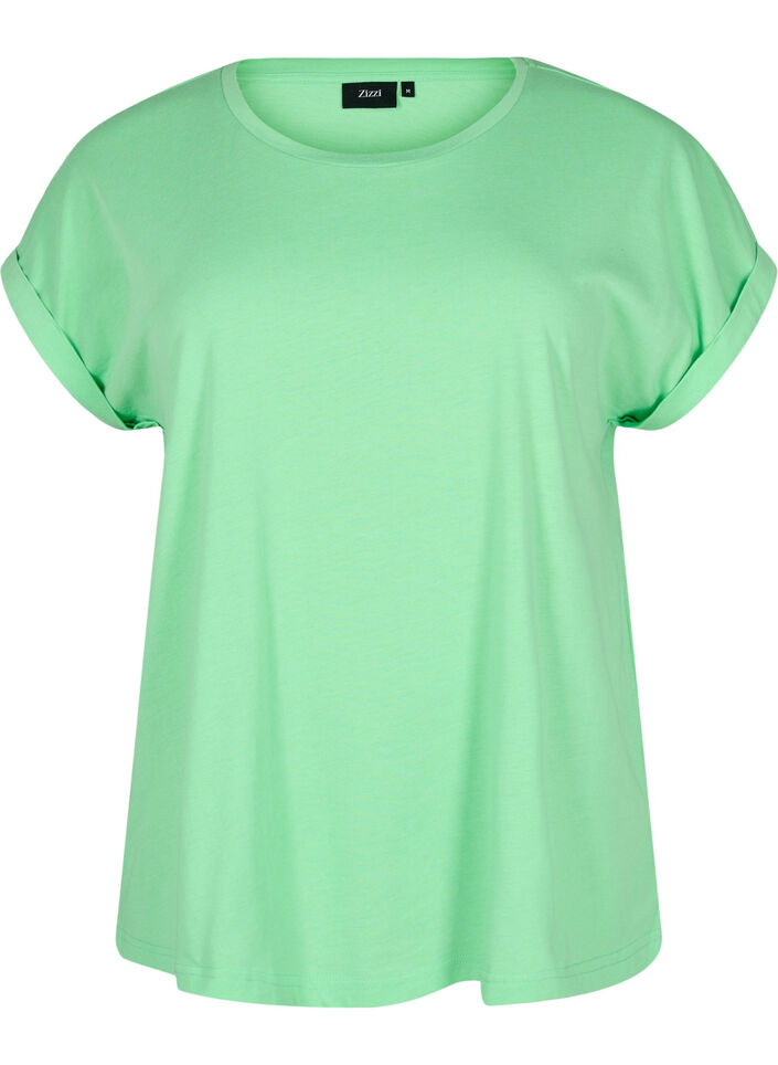 Kort&aelig;rmet t-shirt i bomuldsblanding, Gr&oslash;n, Packshot image number 0