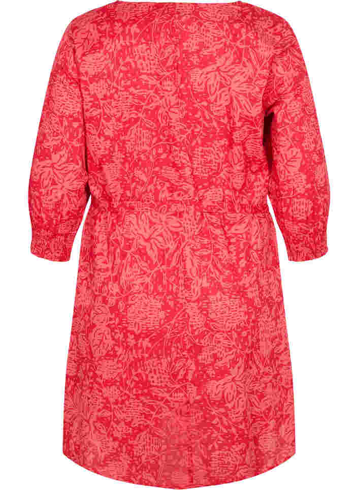 Printet kjole med bindebånd, Ribbon Red AOP, Packshot image number 1