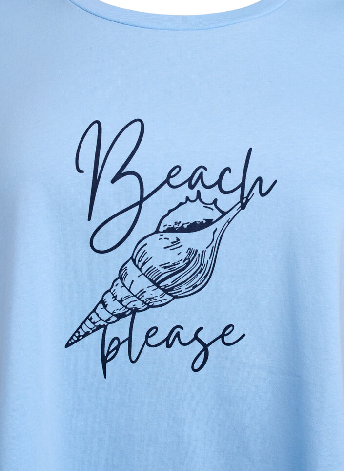 T-shirt med rund hals og A-facon, Bl&aring;, Packshot image number 2
