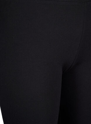Tætsiddende bukser i rib, Black, Packshot image number 2