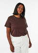 Basis t-shirt i bomuld med rund hals , Brun, Model image number 0