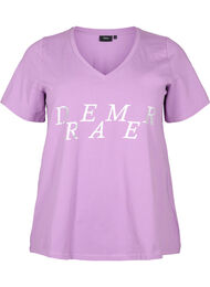 Bomulds nat t-shirt med tekstprint, L.Crystal w.Dreamer