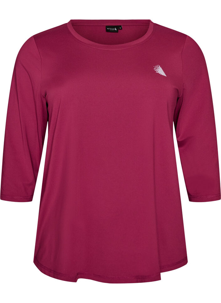 Tr&aelig;ningsbluse med 3/4 &aelig;rmer, Lyser&oslash;d, Packshot image number 0