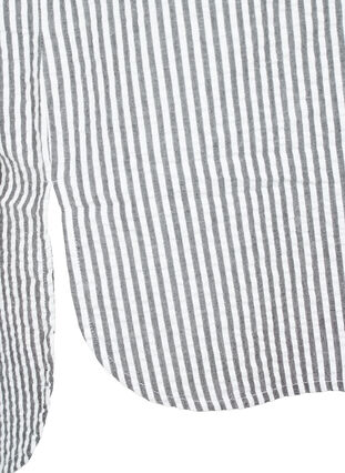 Stribet skjorte med brystlommer, White/Black Stripe, Packshot image number 3