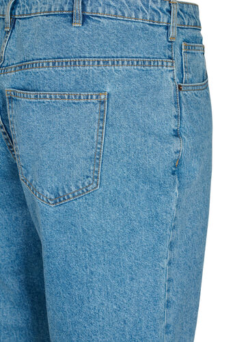 Cropped Mille jeans med høj talje, Light blue denim, Packshot image number 3