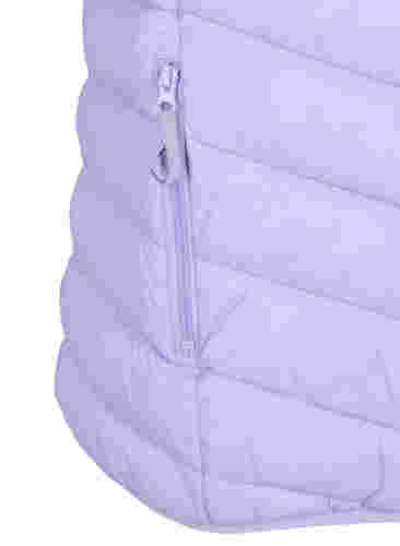 Kort vest med lynlås og lommer, Lavender, Packshot image number 3