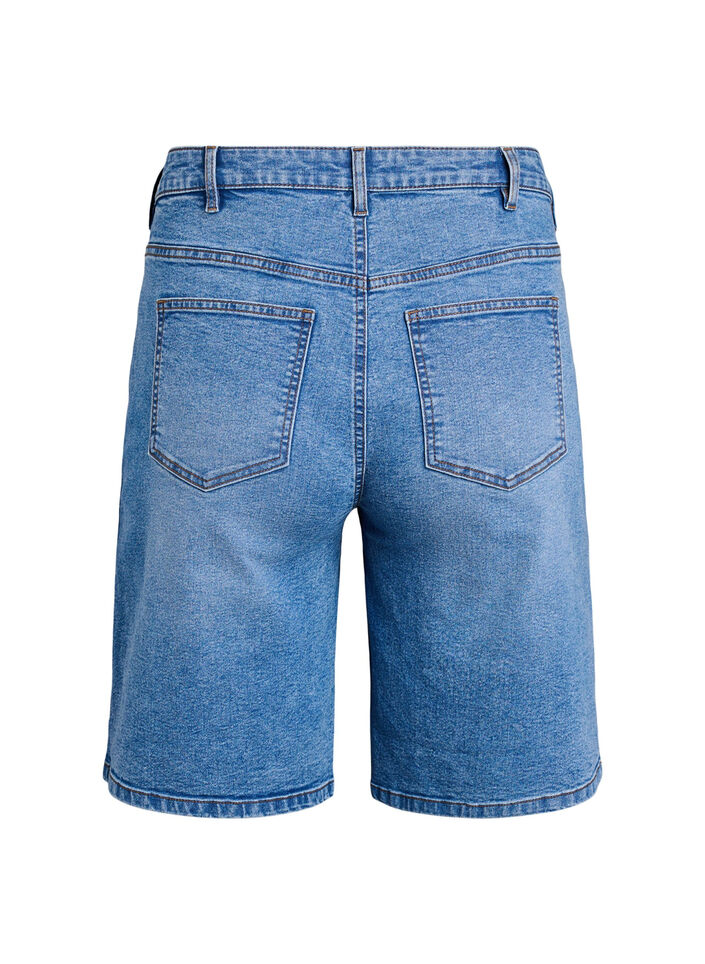 L&oslash;se denimshorts med h&oslash;j talje, Bl&aring;, Packshot image number 1