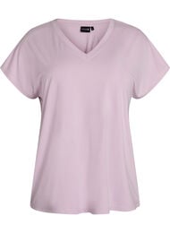 L&oslash;s tr&aelig;nings t-shirt med v-hals, Lilla