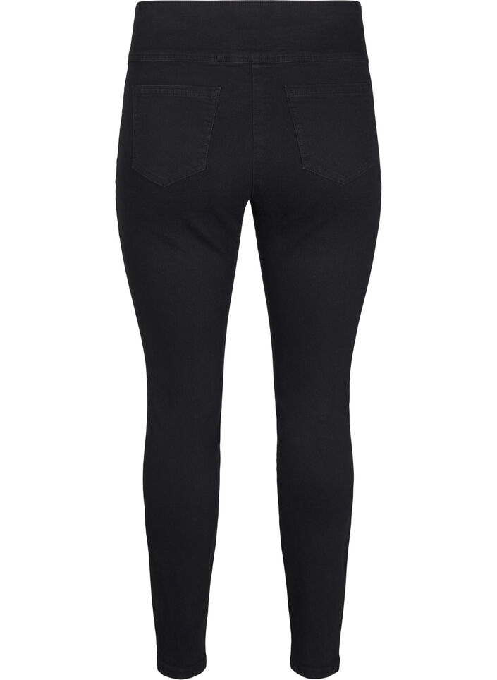 Stretchy jeggings med h&oslash;j talje, Sort, Packshot image number 1