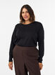 Lang&aelig;rmet basis T-shirt med rund hals, Sort, Model image number 0