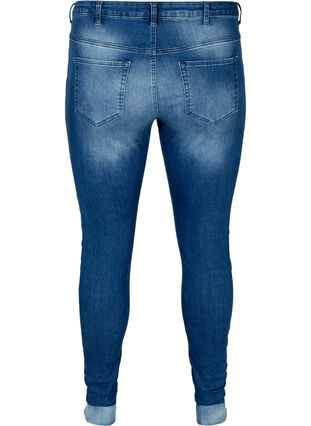 Højtaljet super slim Amy jeans, Blue denim, Packshot image number 1