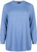 Meleret bluse med knapper, Colony Blue Melange, Packshot image number 0