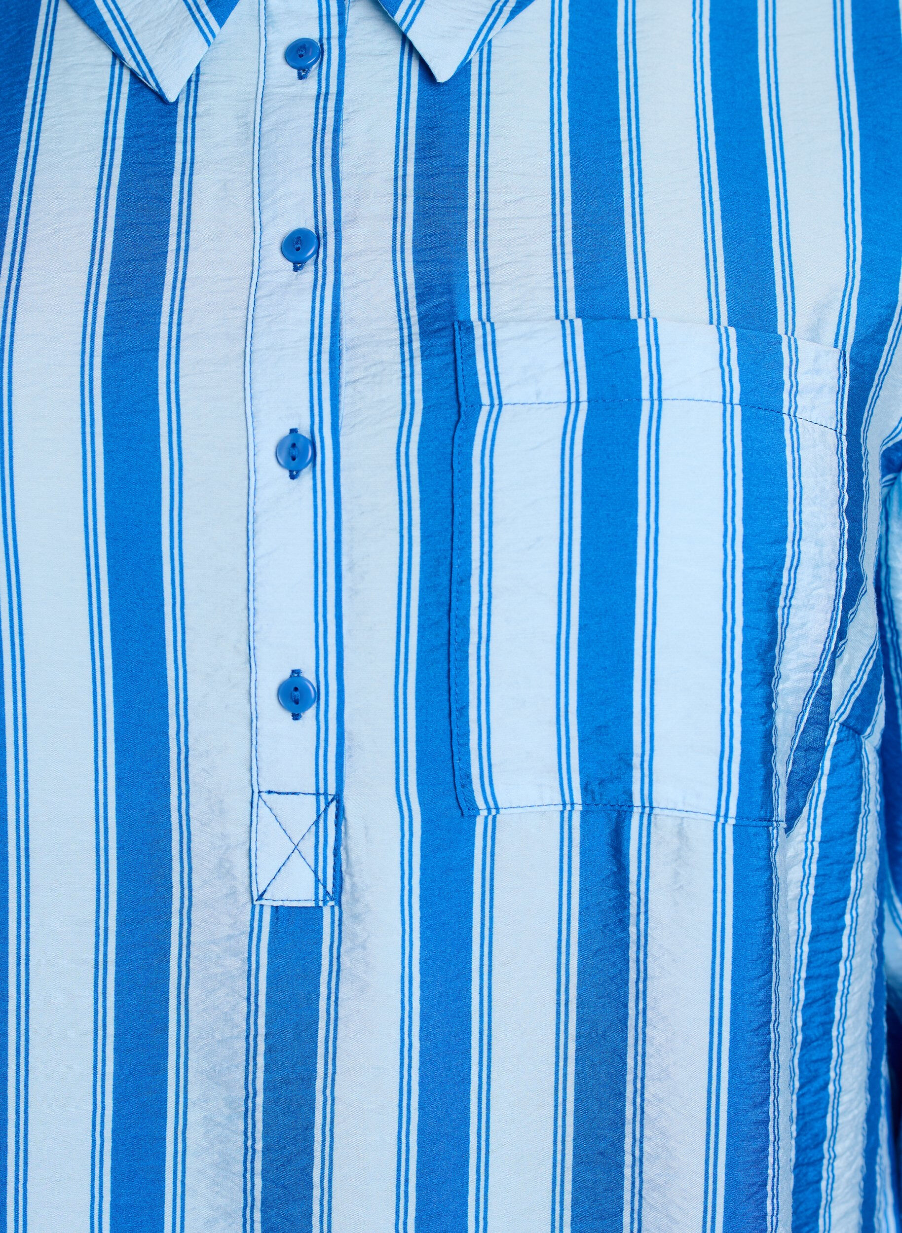 Zizzi Kort kjole med krave og brystlomme, Bl&aring;, Packshot image number 2