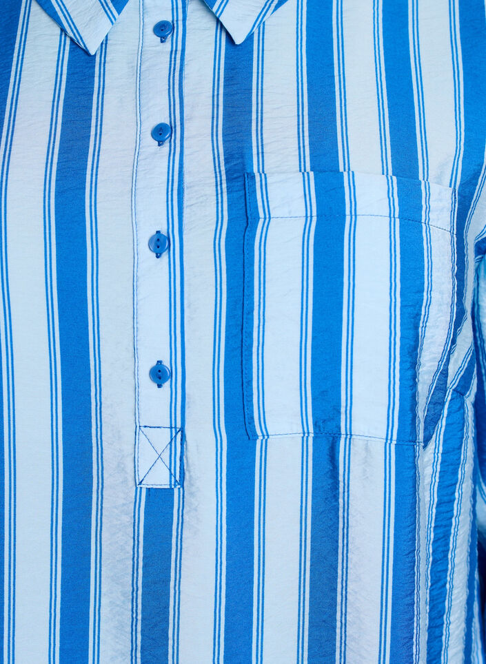 Kort kjole med krave og brystlomme, Bl&aring;, Packshot image number 2