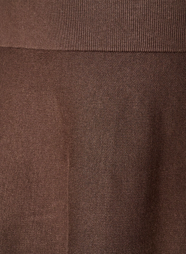 Kort striknederdel med A-facon, Brun, Packshot image number 2