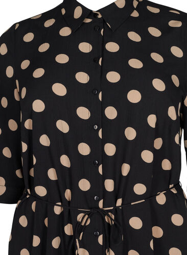 FLASH - Skjortekjole med print, Black Brown Dot, Packshot image number 2