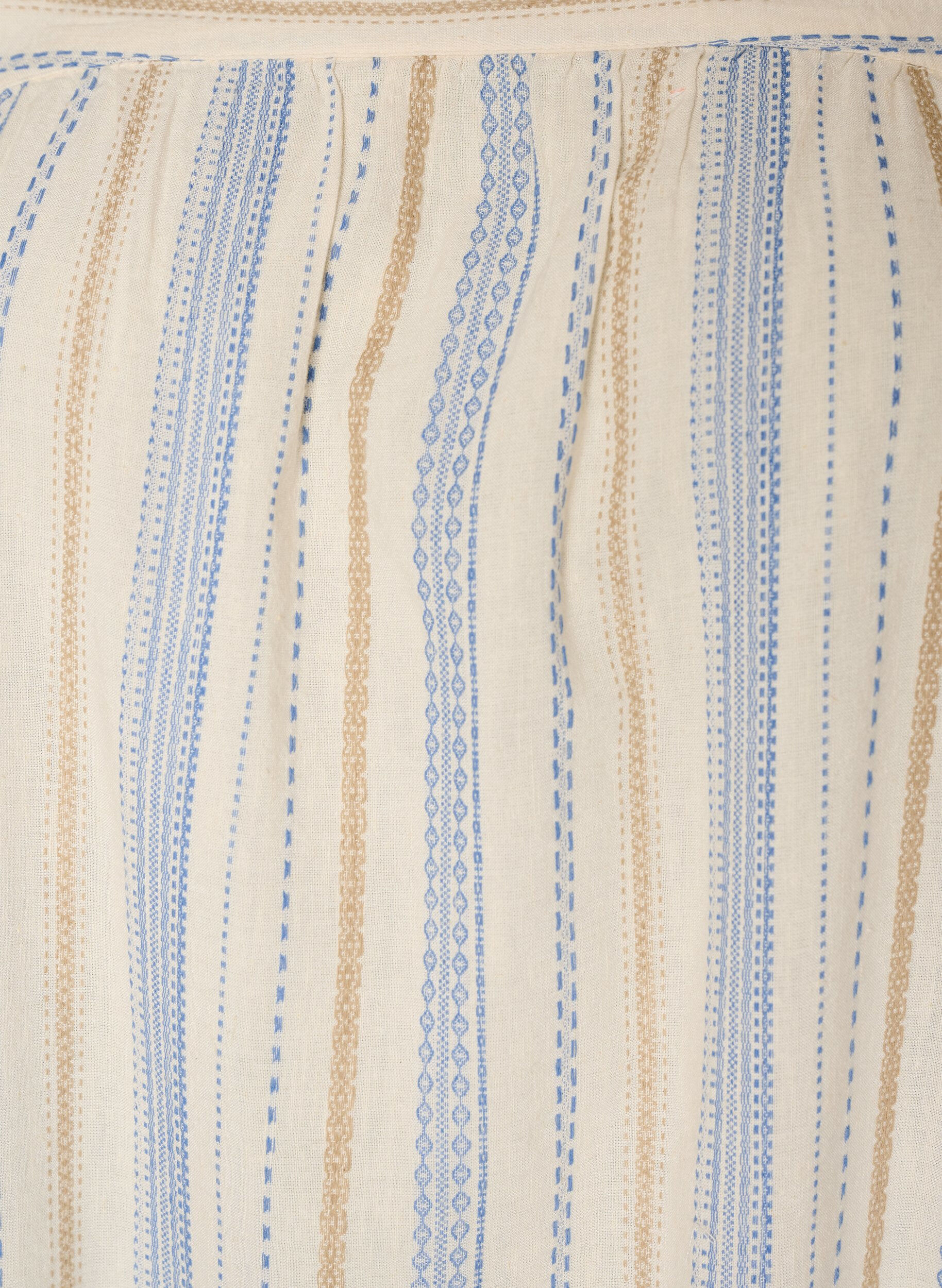 Zizzi&AElig;rmel&oslash;s sommerkjole med v&aelig;vet m&oslash;nster, Vanilla, Packshot image number 2