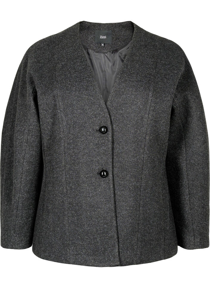 Taljeret blazer, Dark Grey Melange, Packshot image number 0