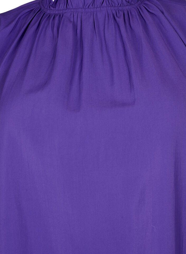 Langærmet viskosebluse med flæser, Prism Violet, Packshot image number 2