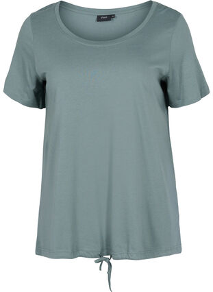 Kortærmet t-shirt med justerbar bund, Balsam Green, Packshot image number 0