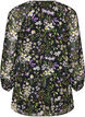 Tunika med blomsterprint og A-form, Sort, Packshot image number 1
