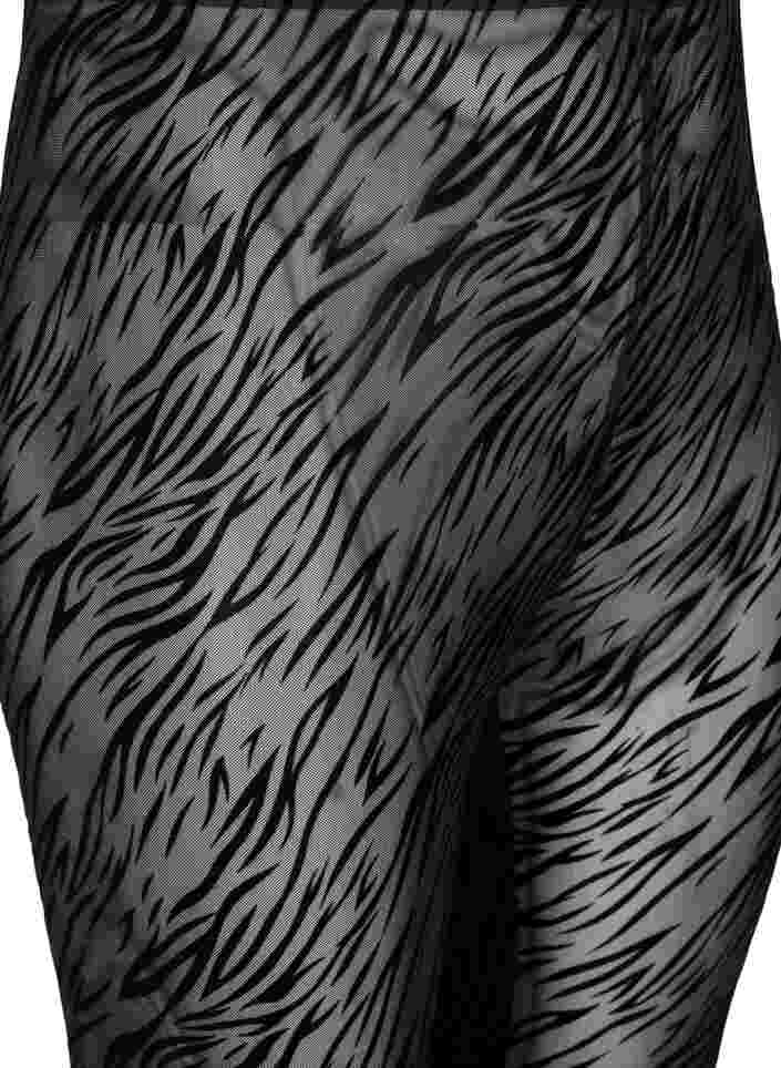 Mønstrede mesh leggings, Black Tiger AOP, Packshot image number 2